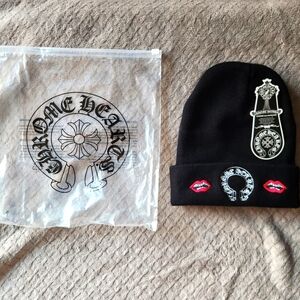 Chrome Hearts Matty Boy Double Lips Black Beanie
